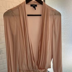 Paige Draped Bodysuit, blush pink, size XS